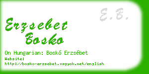 erzsebet bosko business card